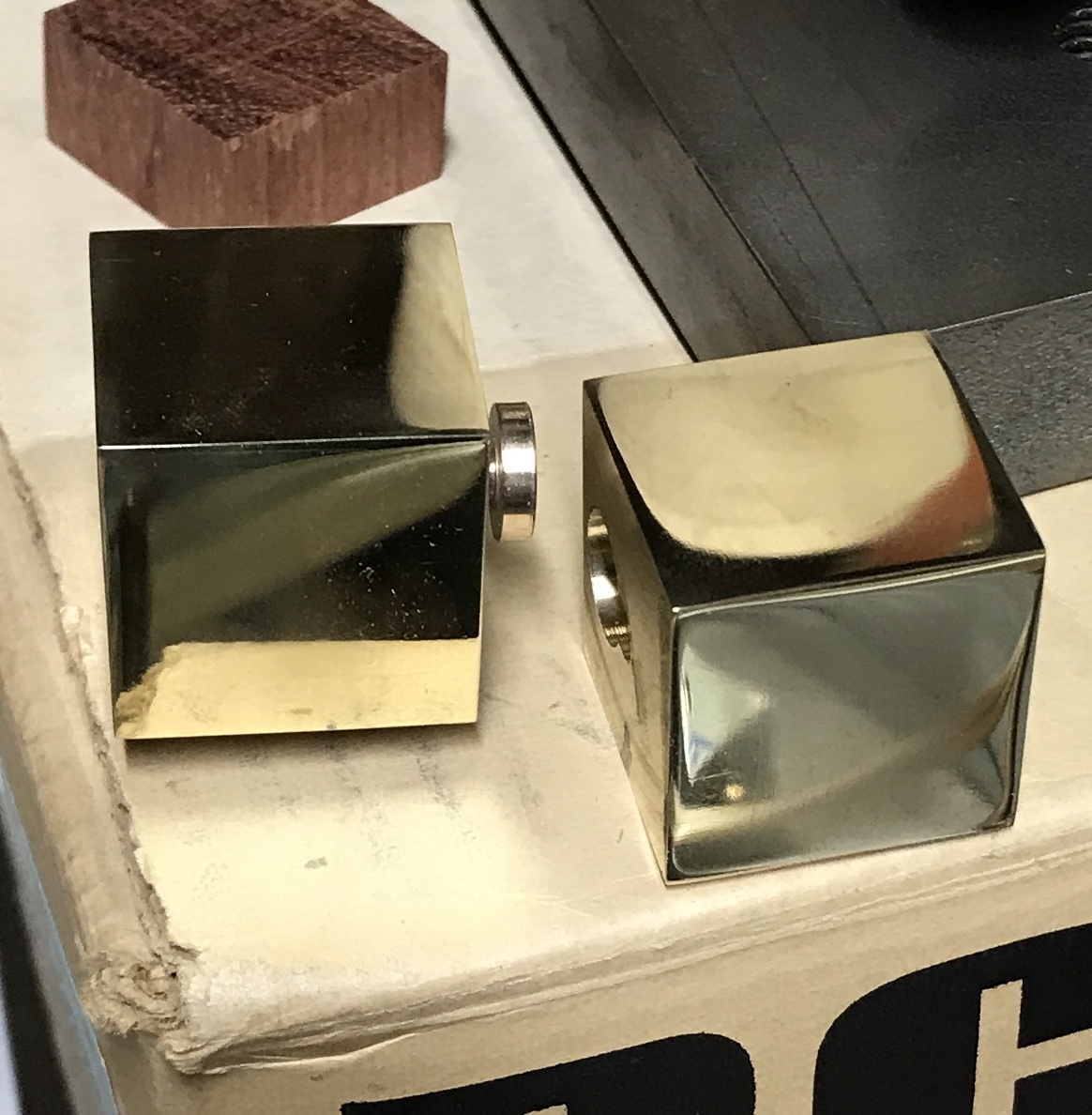 First two cubes polished on three faces